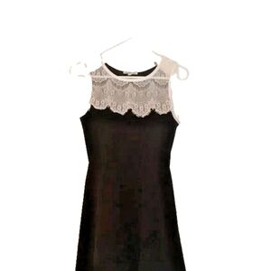 Charlotte Russe Black Dress with White Lace Overlay